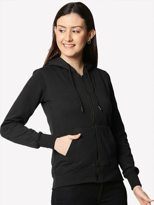 Women Hooded Zipper — Full-Zip Cotton Hoodie with Kangaroo Pockets | PRINDA Pakistan