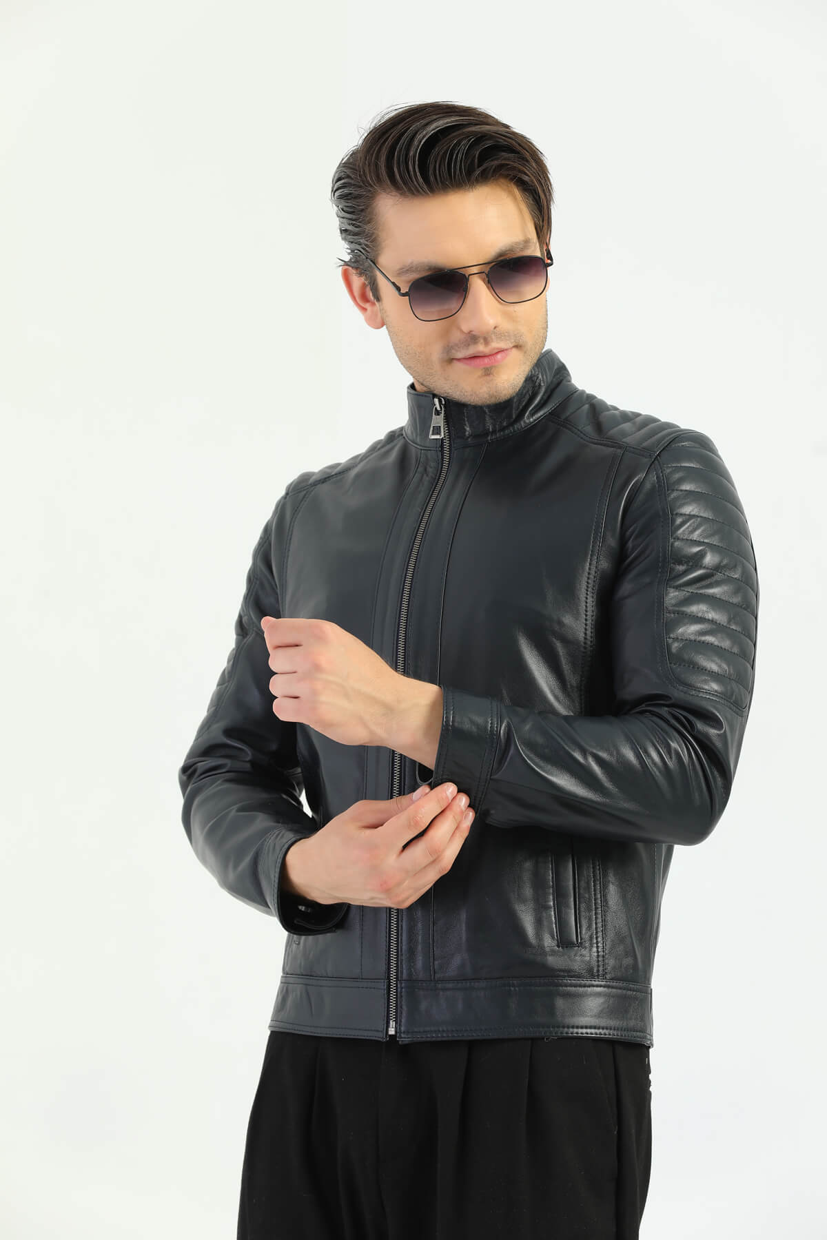 PRINDA Glasgow Black Men's Leather Jacket