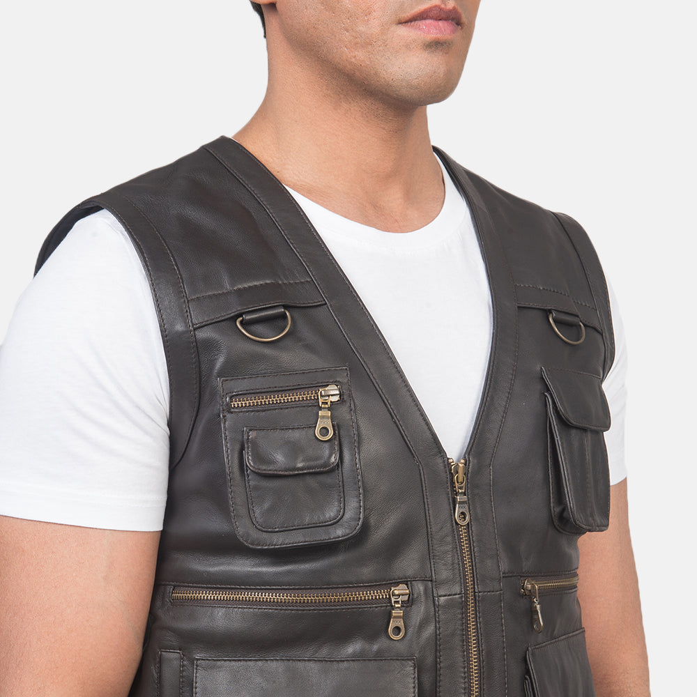 PRINDA Safari Brown Premium Leather Vest