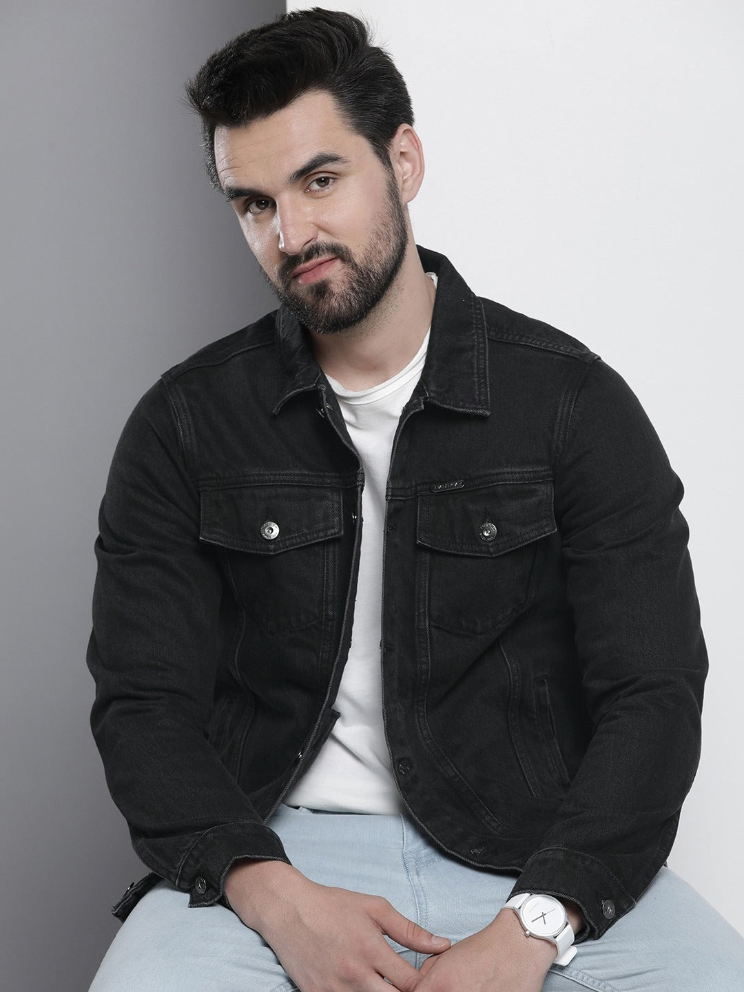 Pure Cotton Denim Jacket – Breathable, Lightweight Style for Men in Pakistan | PARINDA