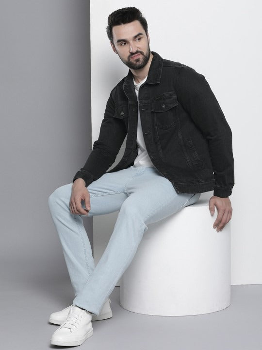 Pure Cotton Denim Jacket – Breathable, Lightweight Style for Men in Pakistan | PARINDA