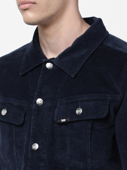 Men Navy Blue Washed Denim Jacket – Stylish Lightweight Outerwear for Pakistani Men | PARINDA