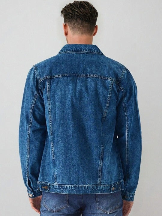Men Solid Denim Jacket – Classic, Breathable Style for Pakistani Men | PARINDA