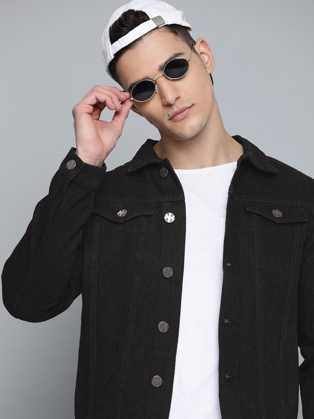 Men Black Cotton Denim Jacket – Breathable Urban Style for Pakistani Men | PARINDA
