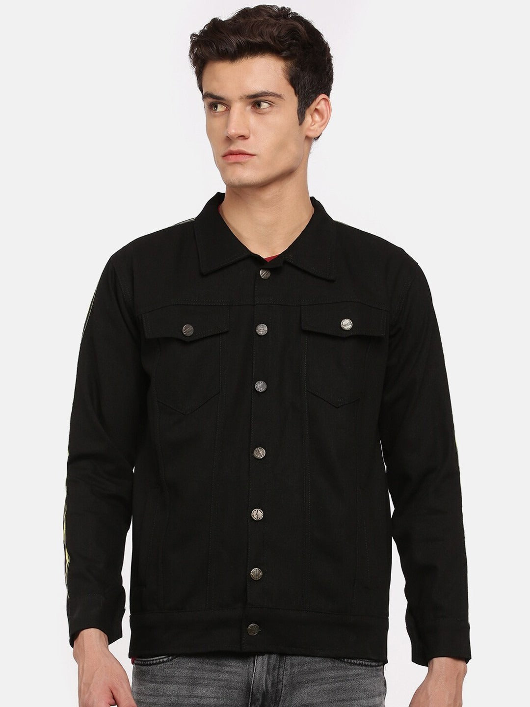 Men Spread Collar Cotton Denim Jacket – Breathable Urban Outerwear for Pakistani Climate | PARINDA
