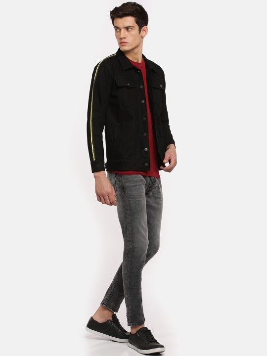 Men Spread Collar Cotton Denim Jacket – Breathable Urban Outerwear for Pakistani Climate | PARINDA