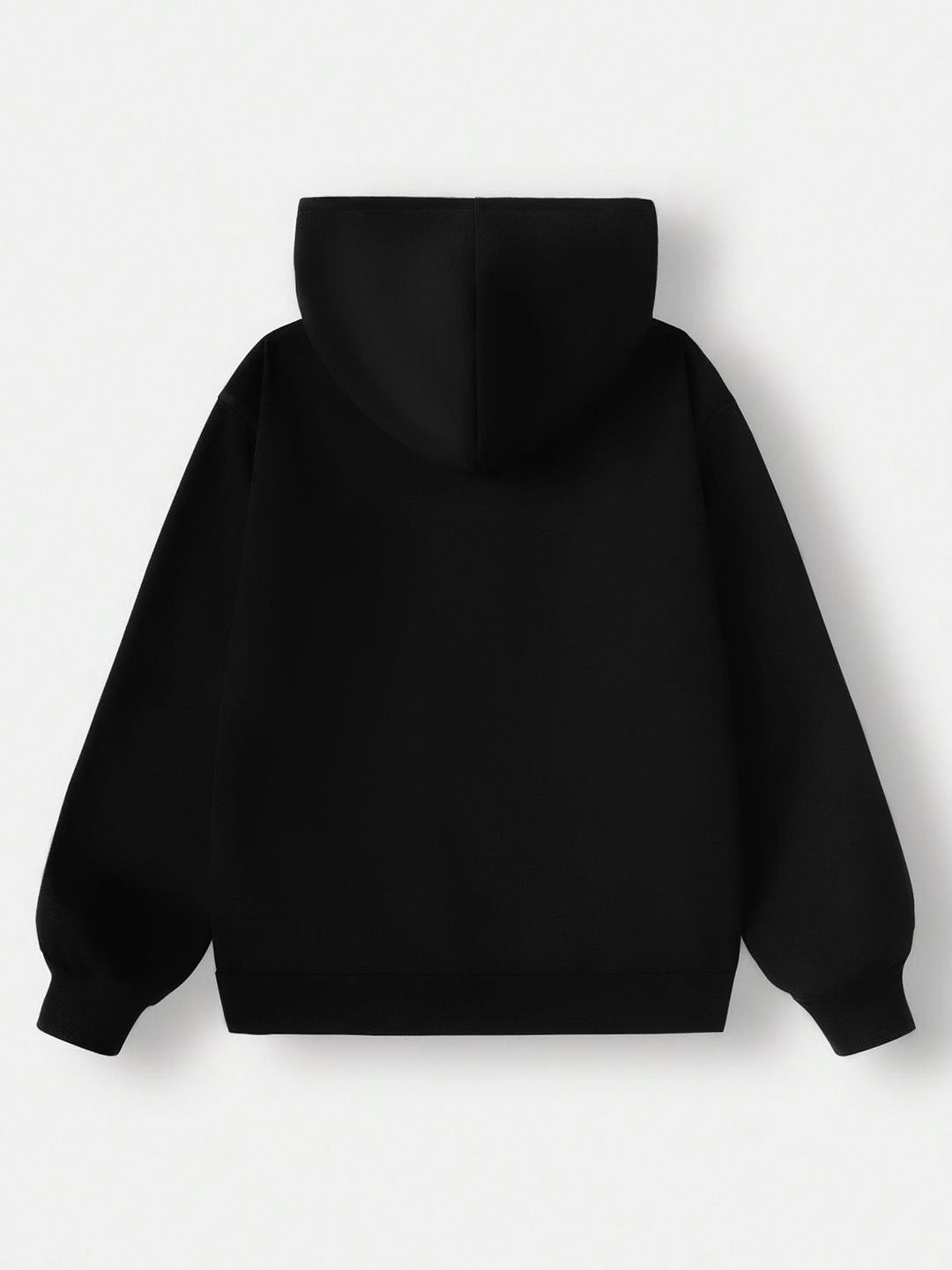 Women Printed Black Hooded Hoodie — Graphic Pullover with Kangaroo Pocket | PRINDA Pakistan