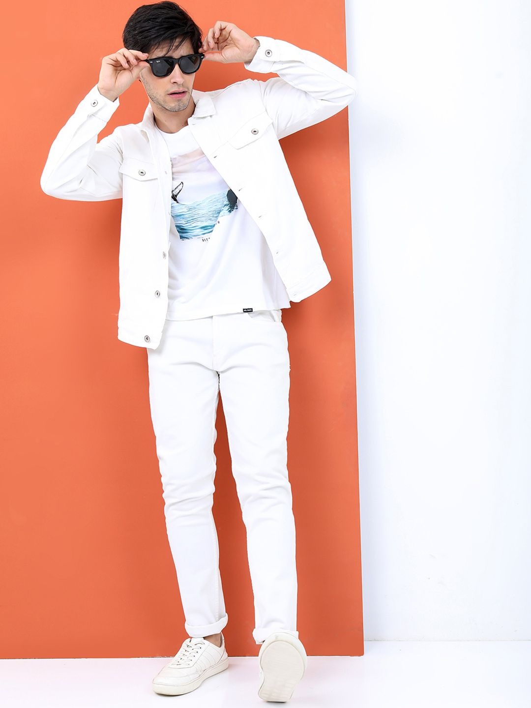 Men White Solid Denim Jacket by PARINDA – Timeless Urban Style for Pakistani Weather