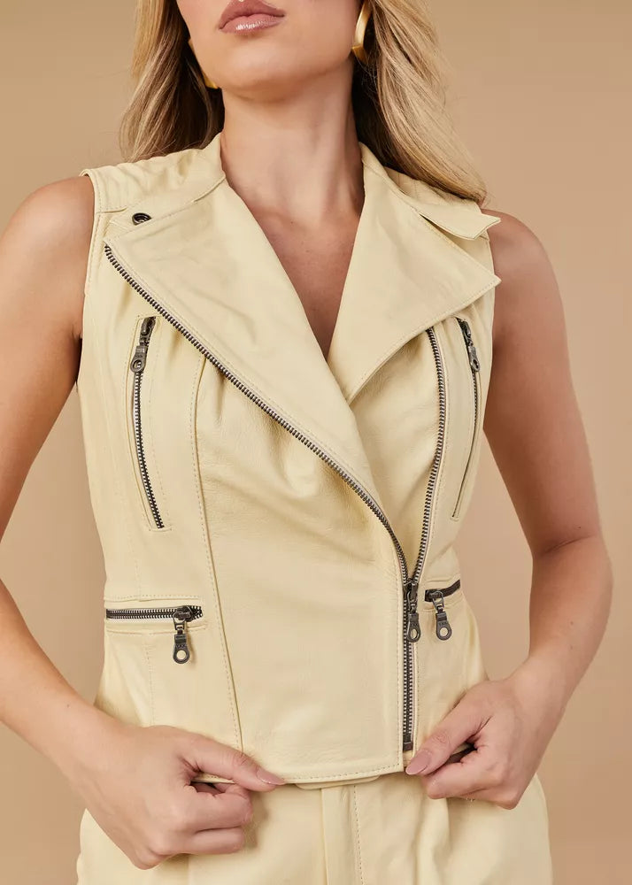 PRINDA Butter Women's Genuine Leather Vest