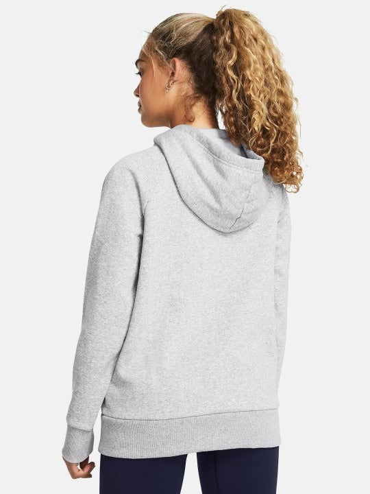 Printed Rival Fleece Wordmark Gray Hoodie — Cozy Fleece Pullover with Wordmark Print & Kangaroo Pocket | PRINDA Pakistan