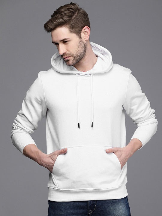 Men White Hooded Sweatshirt – Comfortable Cotton Hoodie for Winter in Pakistan | PRINDA
