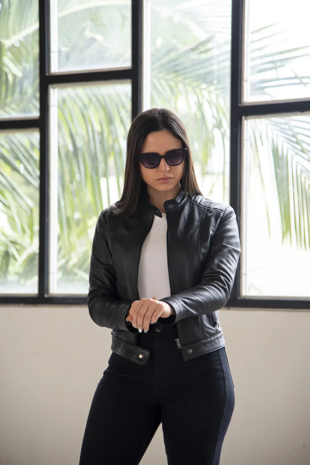 Roadster Jet Black Biker Leather Jacket