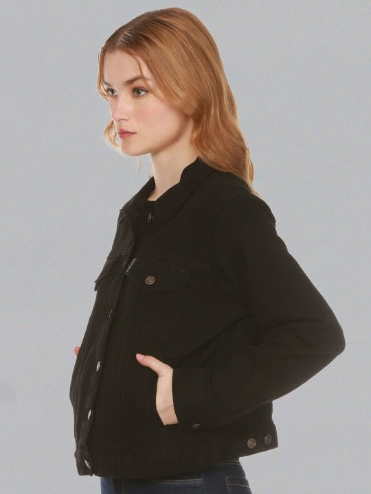Women Lightweight Crop Outdoor Denim Jacket – Breathable Packable Layer for Pakistan | PARINDA