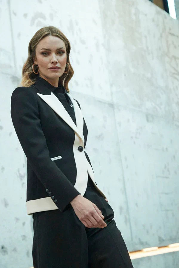 PRINDA Black Contrast Women Blazer