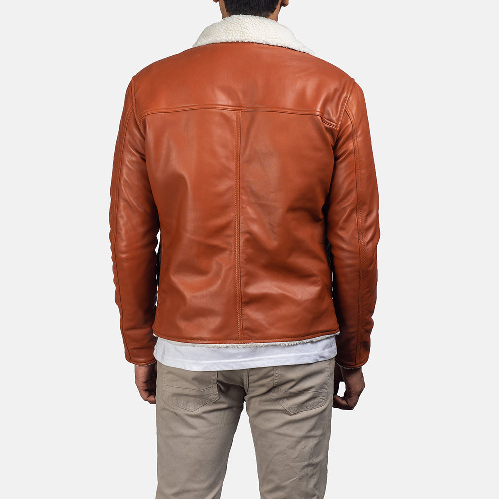 PRINDA Tan Shearling Leather Jacket