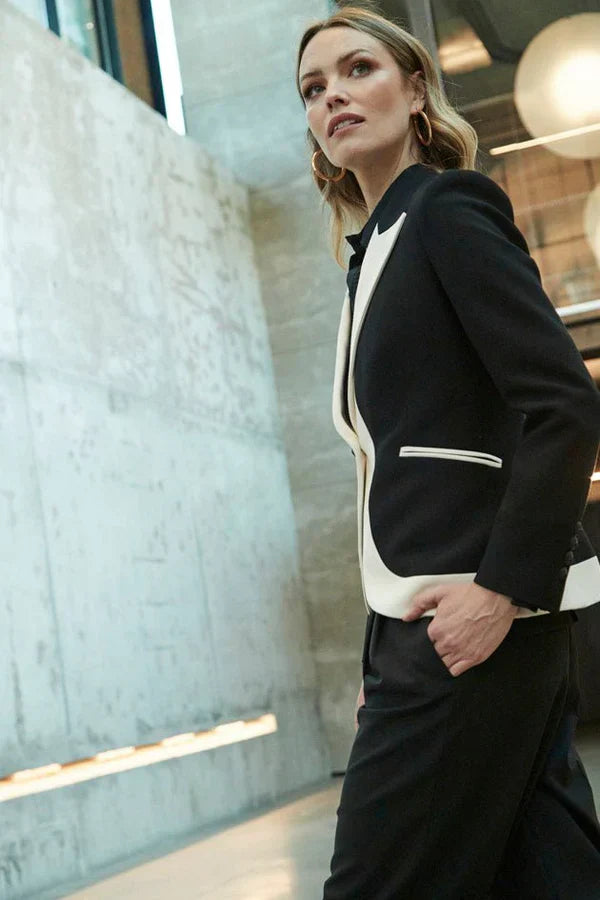 PRINDA Black Contrast Women Blazer
