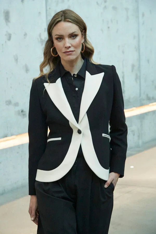 PRINDA Black Contrast Women Blazer