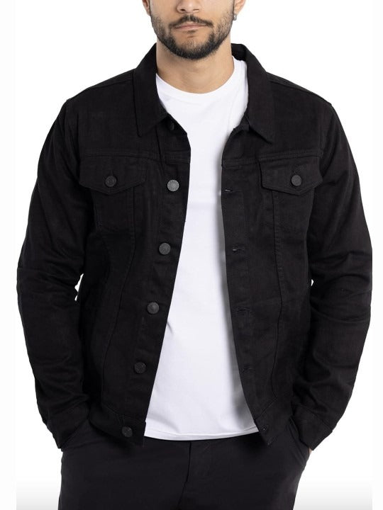 Men’s Spread Collar Solid Casual Denim Jacket – Classic Pakistani Streetwear by PARINDA