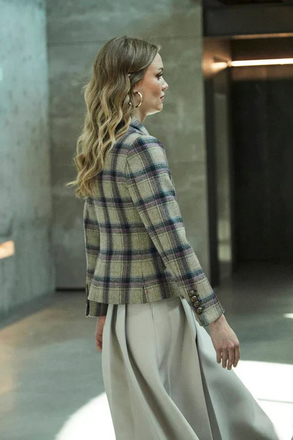 PRINDA Two Button Checked Women Blazer