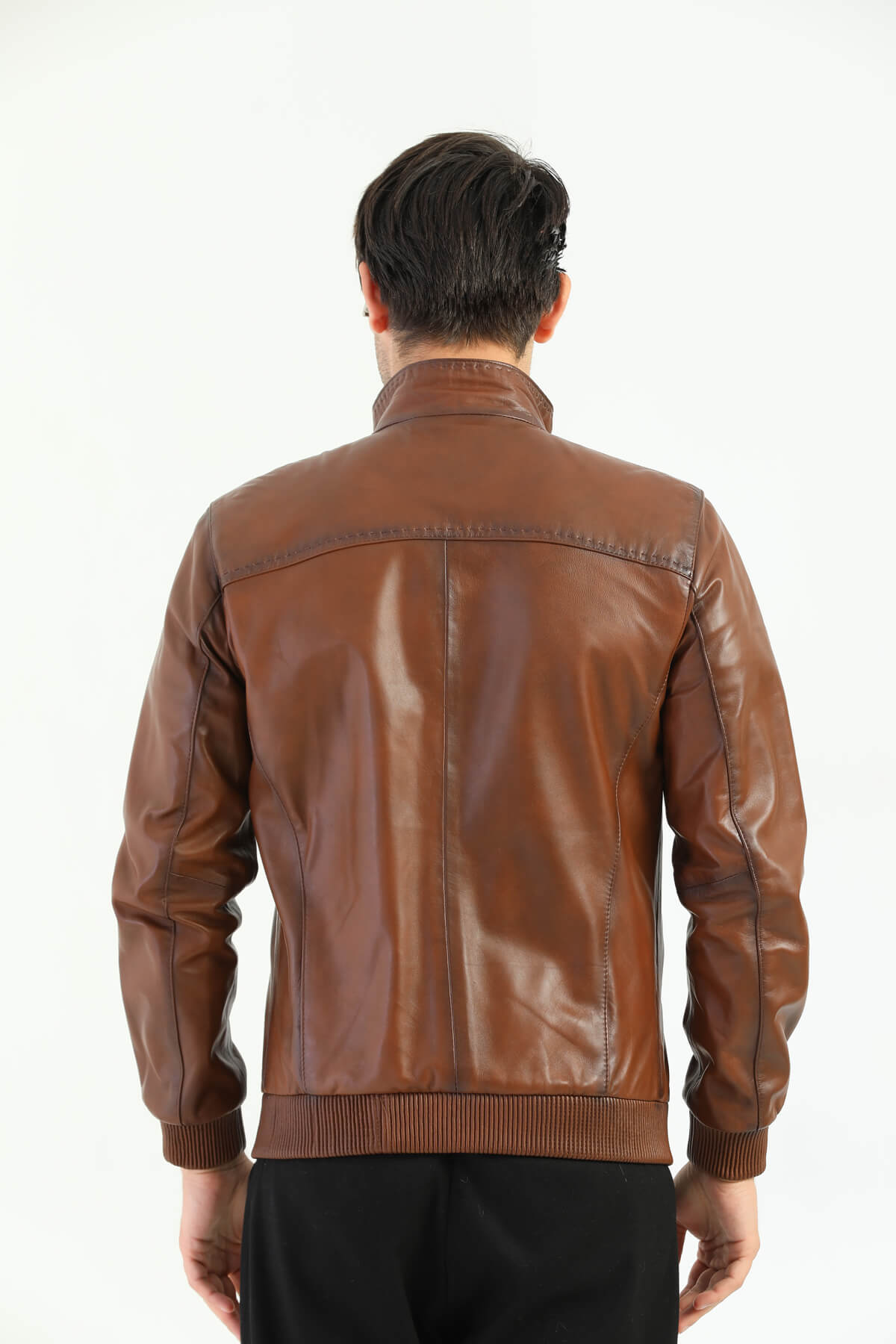 PRINDA Ruslin Brown Leather Jacket For Men's