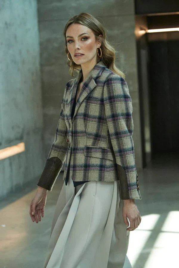 PRINDA Two Button Checked Women Blazer