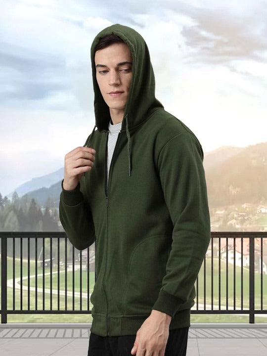 Men Hooded Front-Open Sweatshirt – Stylish Zip-Up Hoodies for Men in Pakistan | PRINDA