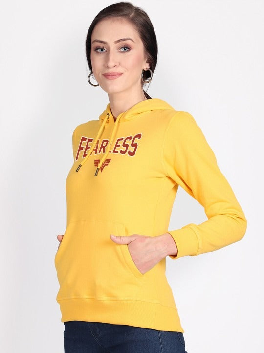 Wonder Woman Printed Hooded Pullover Yellow Hoodie for Women – Stylish Cotton Sweatshirt Online in Pakistan | PRINDA