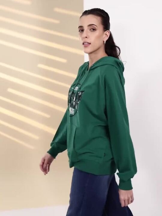 The Life Co. Embroidered Hooded Olive Green Hoodie for Women – Stylish Winter Wear in Pakistan | PRINDA