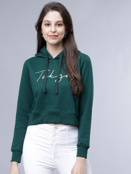 Women Green Printed Hooded Olive Green Hoodie – Stylish Winter Wear in Pakistan | PRINDA