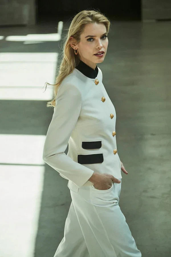 PRINDA White Blazer with Double Pocket