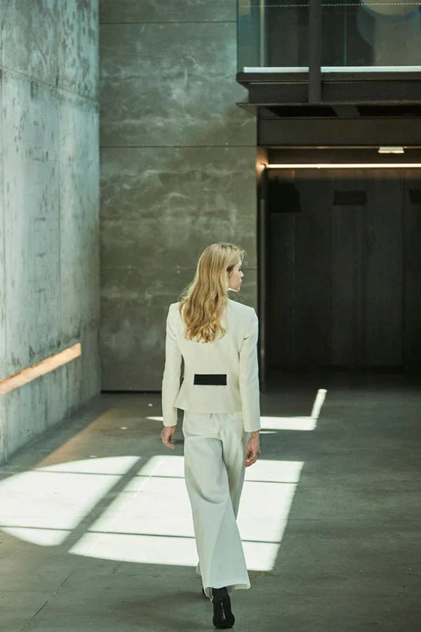 PRINDA White Blazer with Double Pocket