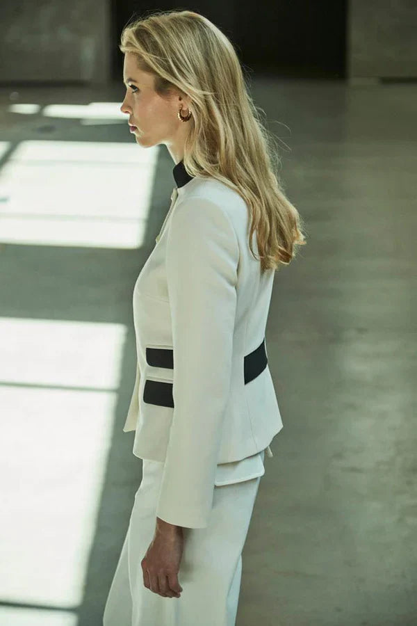 PRINDA White Blazer with Double Pocket