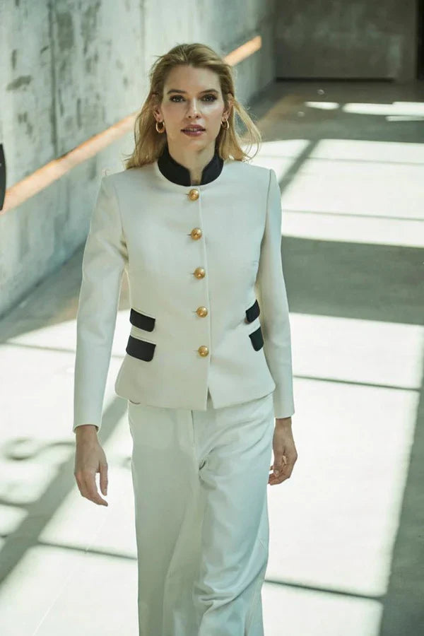 PRINDA White Blazer with Double Pocket