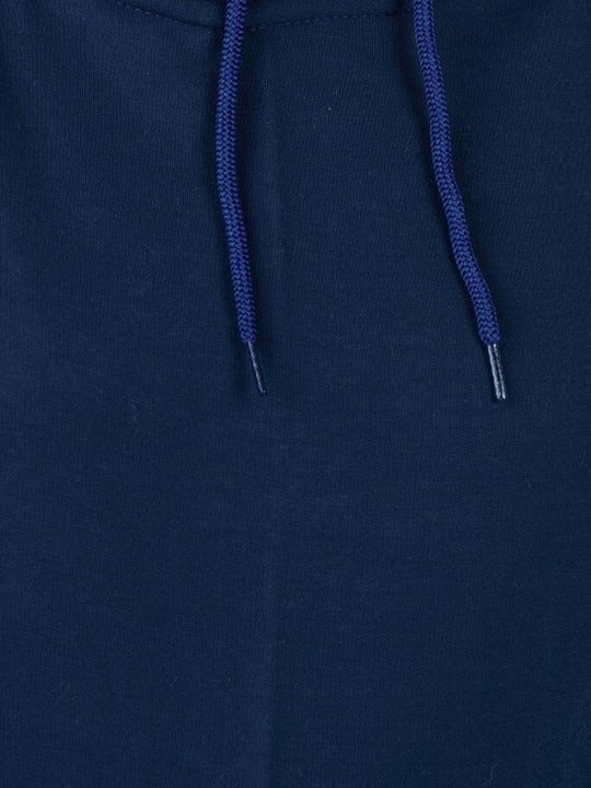 Women Printed Oversized Fit Longline Navy Blue Hoodie – Stylish & Comfortable Winter Wear in Pakistan | PRINDA