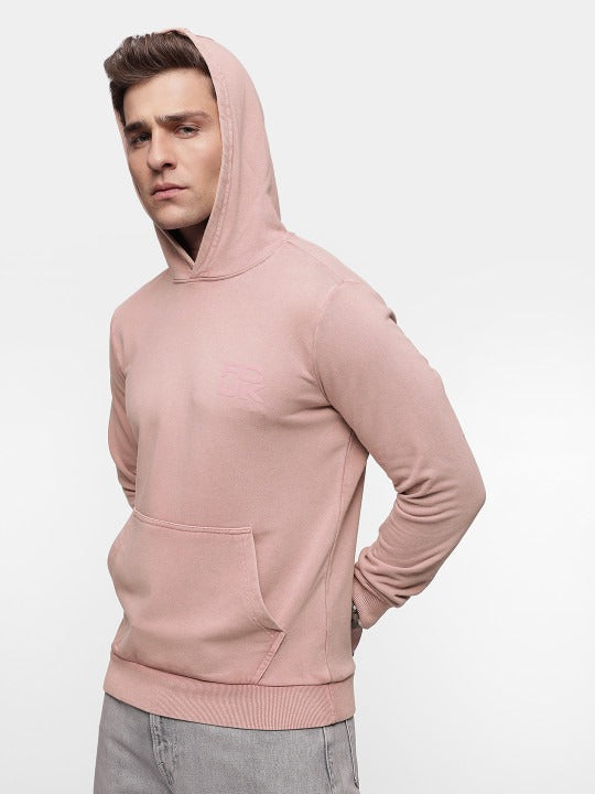 Men Solid Hooded Sweatshirt with Brand Logo – Stylish Cotton Pullover for Men in Pakistan | PRINDA