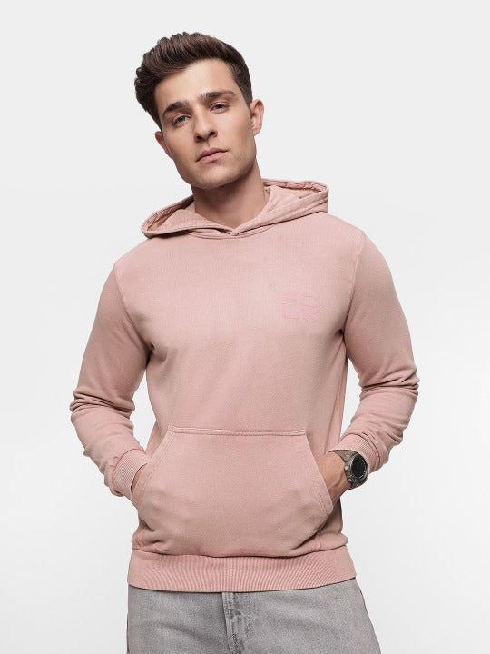 Men Solid Hooded Sweatshirt with Brand Logo – Stylish Cotton Pullover for Men in Pakistan | PRINDA