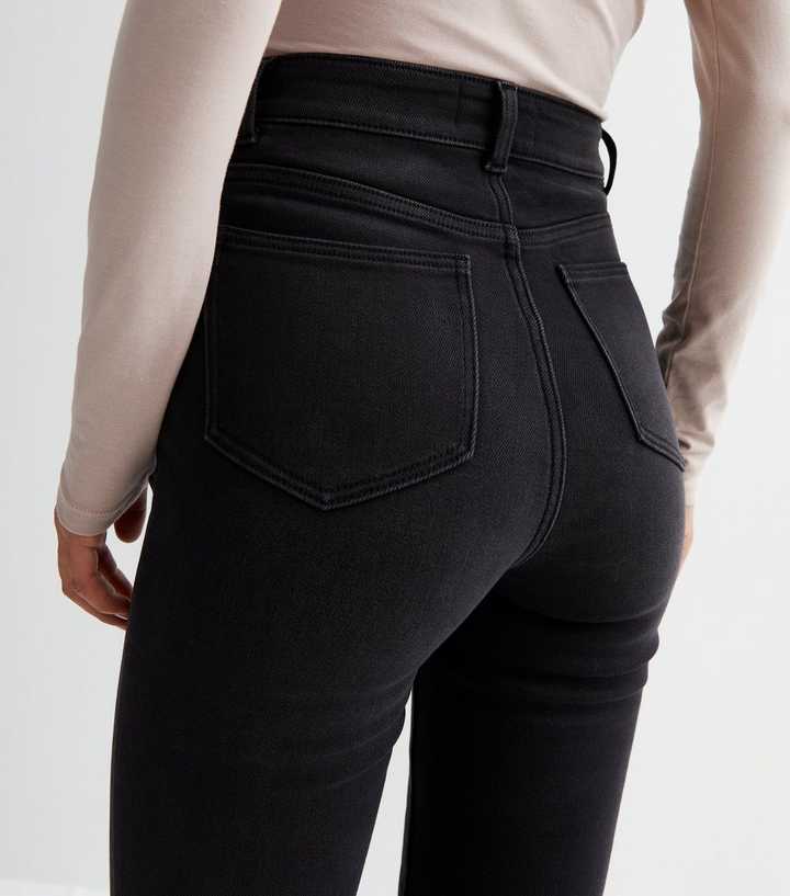Black High Waist Ripped Knee Skinny Jeans - PRINDA - Jeans -