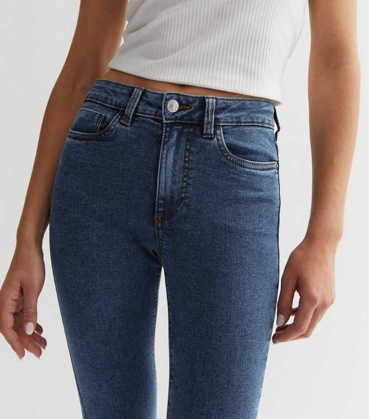 Blue Mid Rise Skinny Jeans - PRINDA - Jeans -