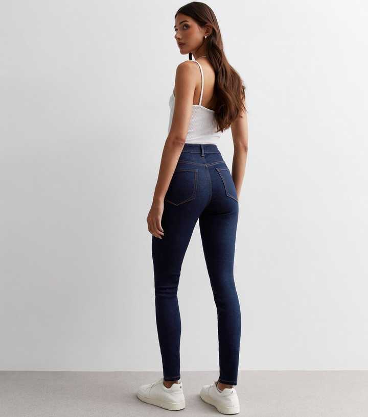 Blue Mid Rise Skinny Jeans - PRINDA - Jeans -
