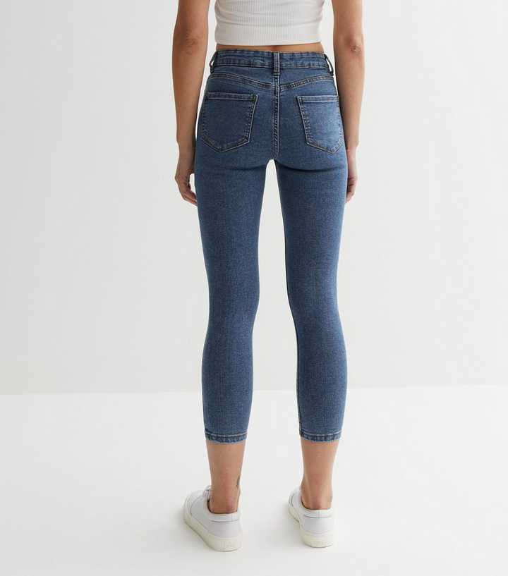 Blue Mid Rise Skinny Jeans - PRINDA - Jeans -