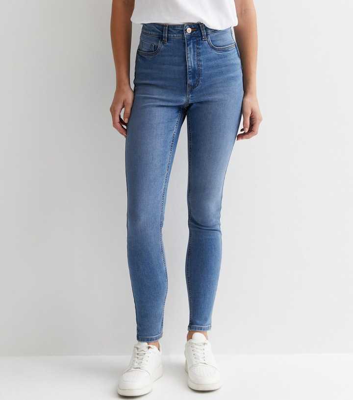 Blue Mid Wash Lift & Shape Jinna Skinny Jeans - PRINDA - Jeans -