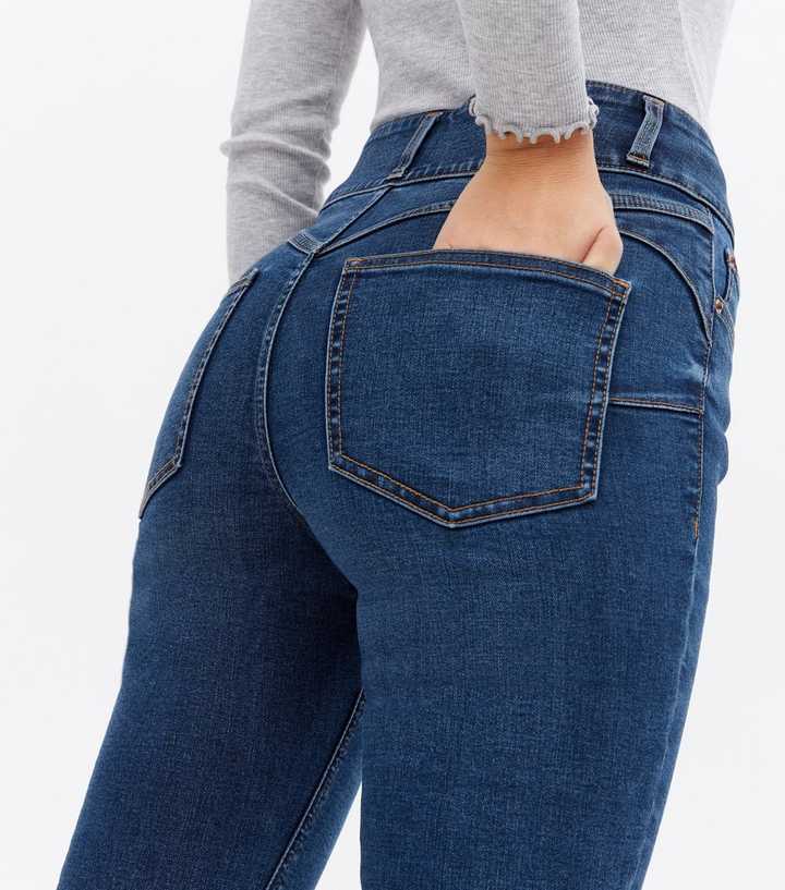 Blue Rinse Wash Lift & Shape High Waist Yazmin Skinny Jeans - PRINDA - Jeans -