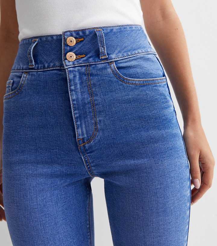 Bright Blue Lift & Shape High Waist Skinny Jeans - PRINDA - Jeans -