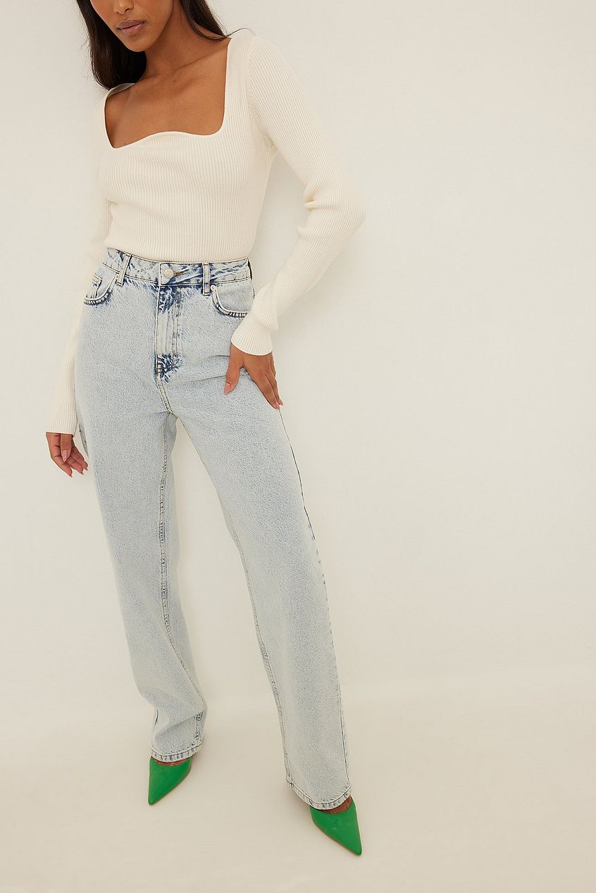 Distressed Pocket Detail Denim For Womens - PRINDA - Jeans -