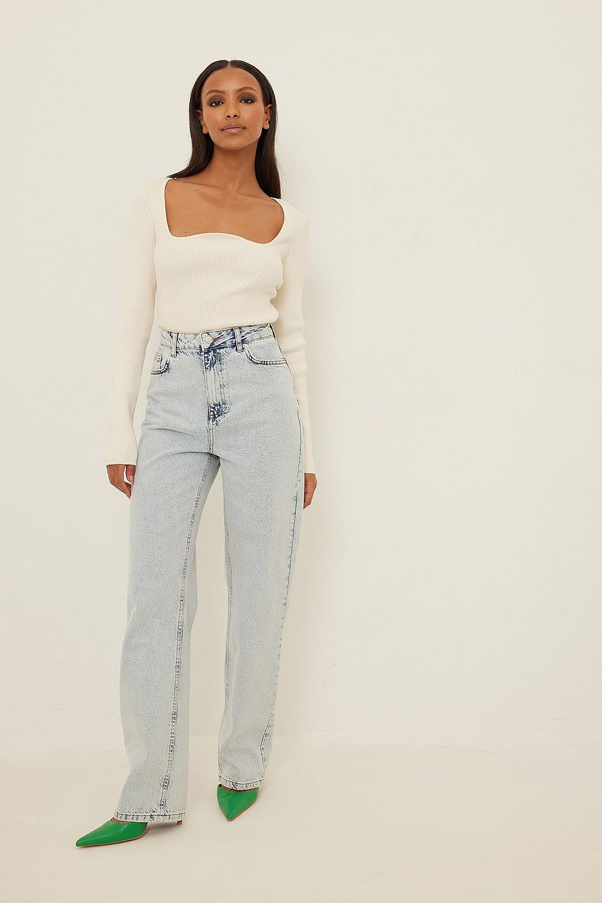 Distressed Pocket Detail Denim For Womens - PRINDA - Jeans -