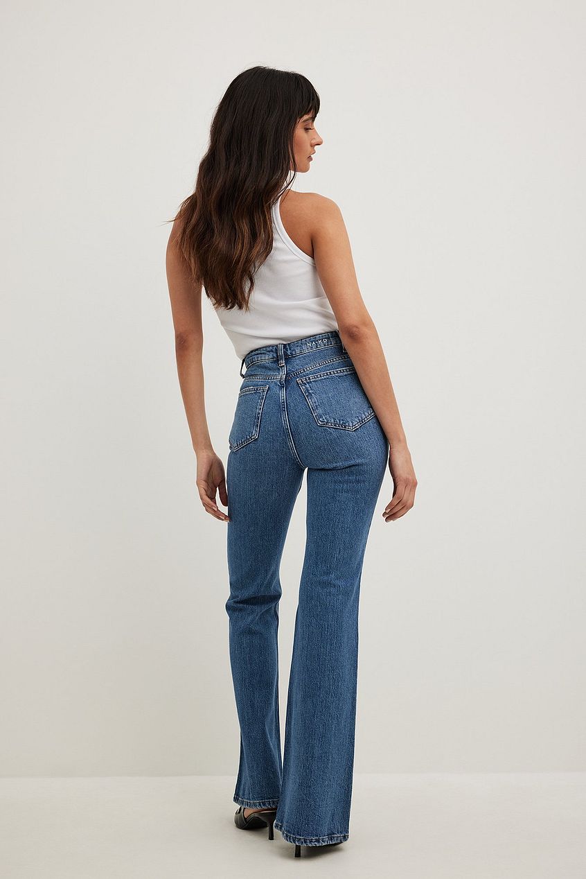 Flared High Waist Jeans For Womens - PRINDA - Jeans -