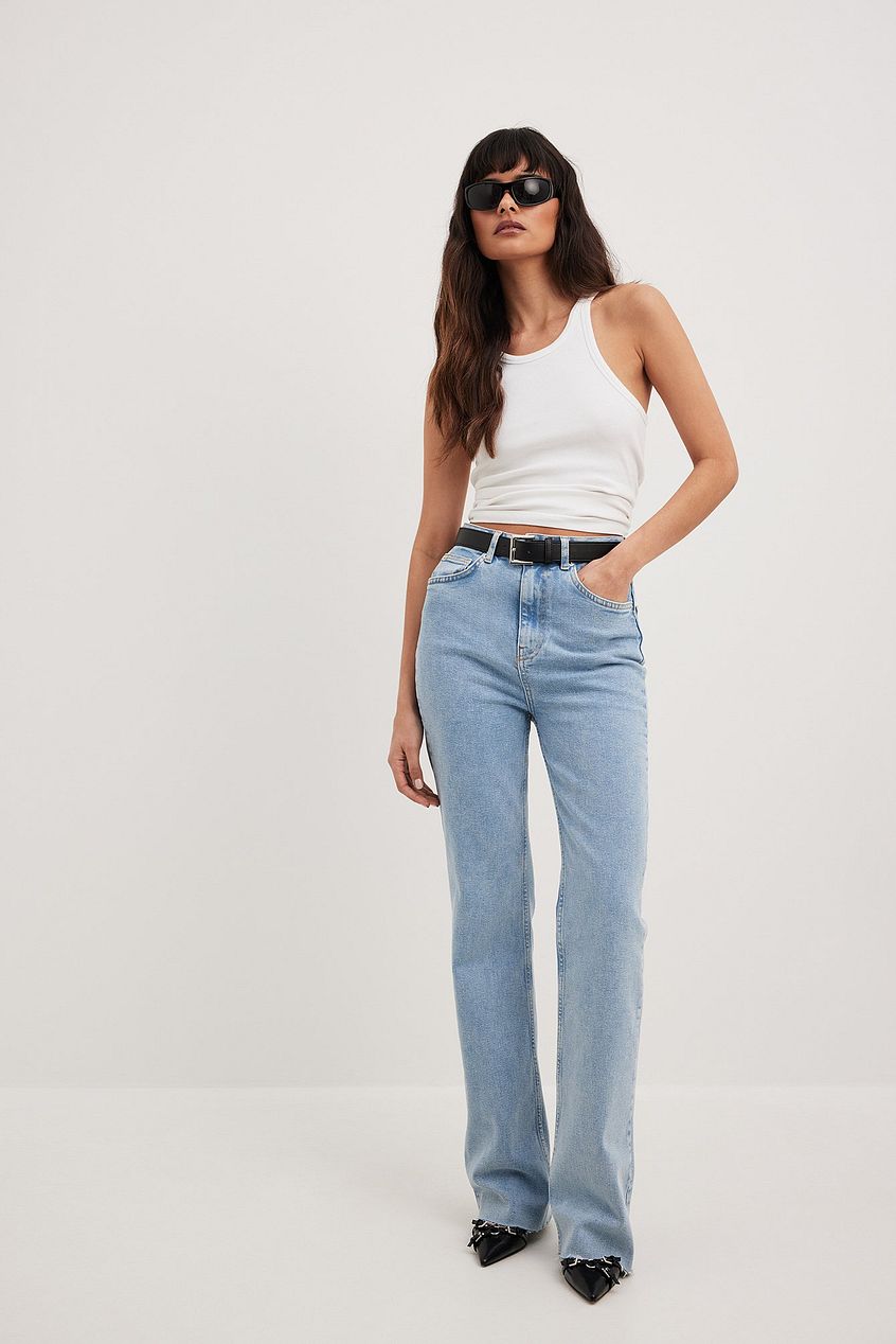 Flared High Waist Jeans For Womens - PRINDA - Jeans -