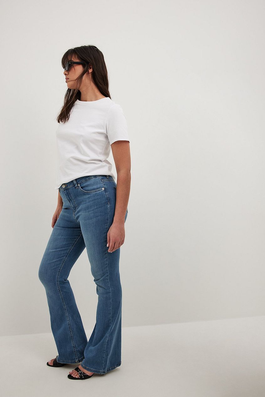 Flared High Waist Stretch Jeans For Womens - PRINDA - Jeans -
