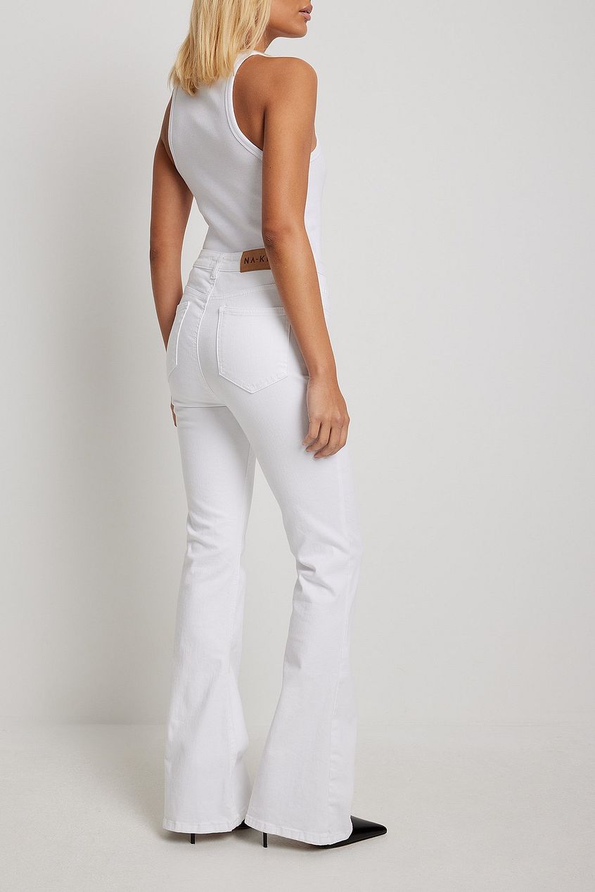 Flared High Waist Stretch Jeans For Womens - PRINDA - Jeans -