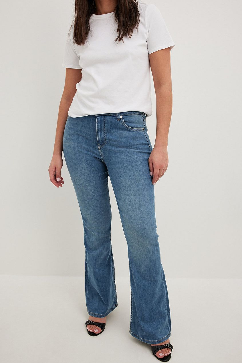 Flared High Waist Stretch Jeans For Womens - PRINDA - Jeans -
